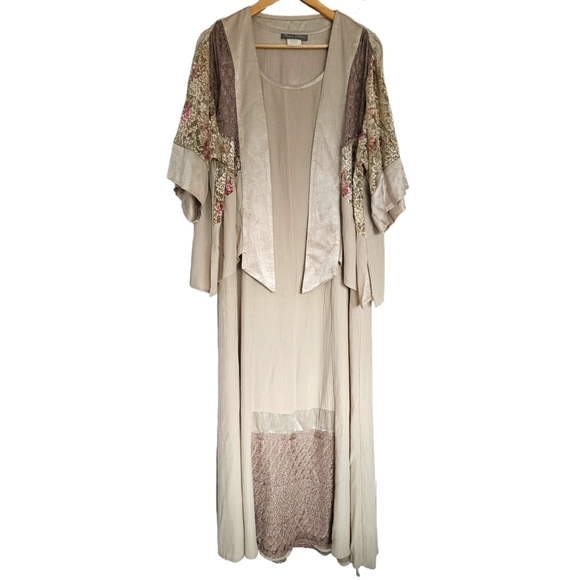Vintage Dresses & Skirts - Vintage Tracy Collins dress and kimono‎ set